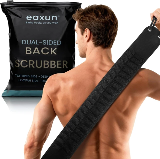 Main image of Long Handle Shower Back Scrubber with Exfoliating Brush for Body Cleaning