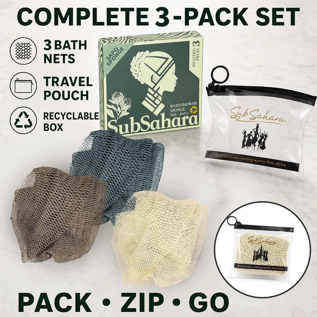 Alt view image 6 of 7 - Exfoliating Bath Scrubbing Net, African Mesh Loofah