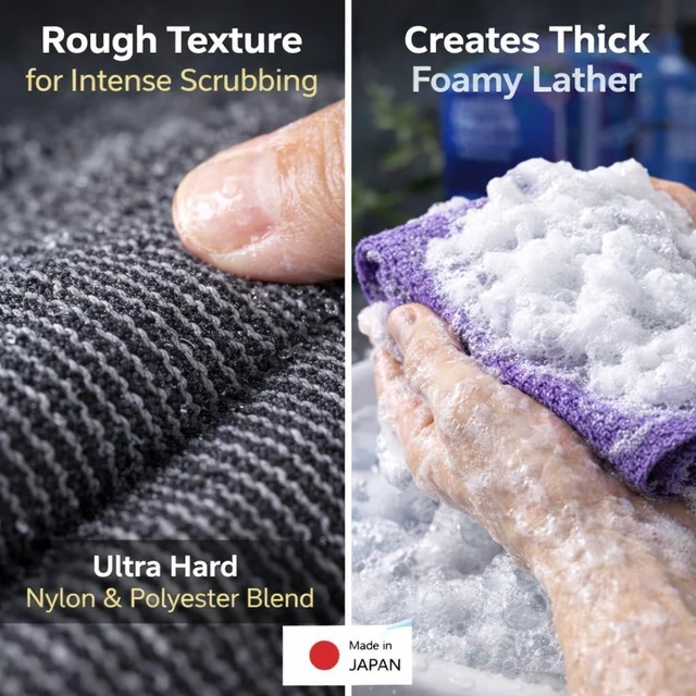 Alt view image 4 of 7 - Unisex Back Cleaning Tool, Japanese Exfoliating Body Scrubber Towel - Deep Cleansing Loofah Washcloth for Dead Skin Removal & Rich Foam