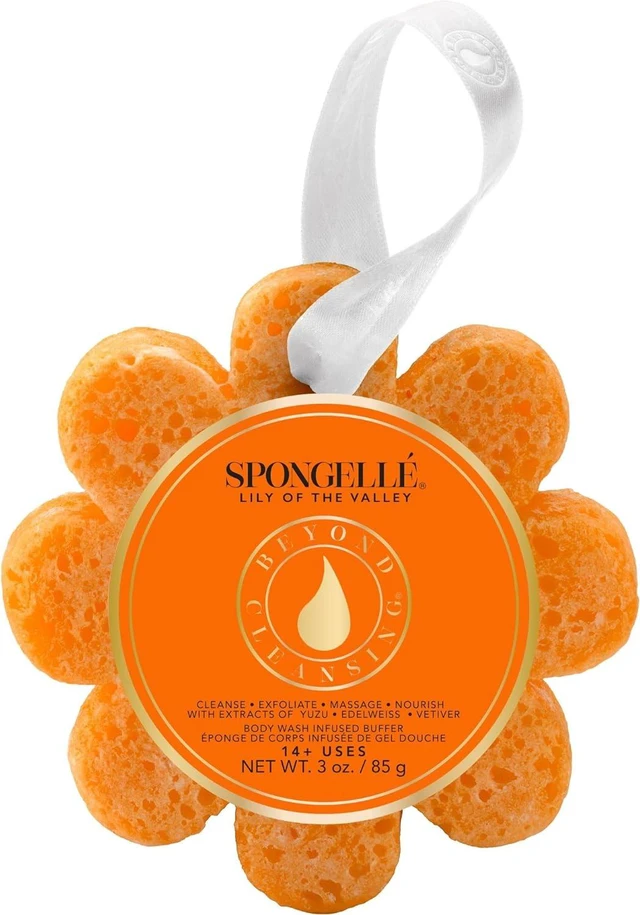 Main image of Women's Shower Loofah, Spongellé Lily of the Valley Wild Flower Bath Sponge with Built-in Body Wash & Scrubber