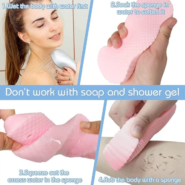 Alt view image 6 of 7 - Skin Friendly and Reusable for Adults Children and Pregnant Women, 3D Super Soft Body Scrubber, 3 Pcs Magic Exfoliating Bath Sponge