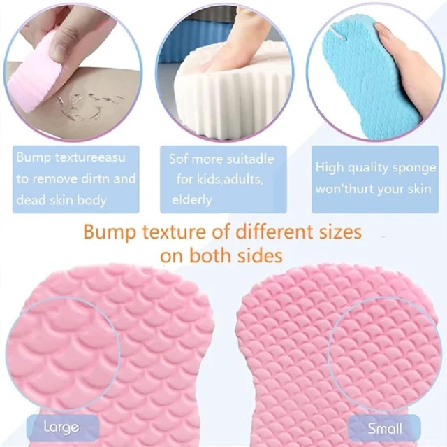 Alt view image 7 of 7 - Skin Friendly and Reusable for Adults Children and Pregnant Women, 3D Super Soft Body Scrubber, 3 Pcs Magic Exfoliating Bath Sponge