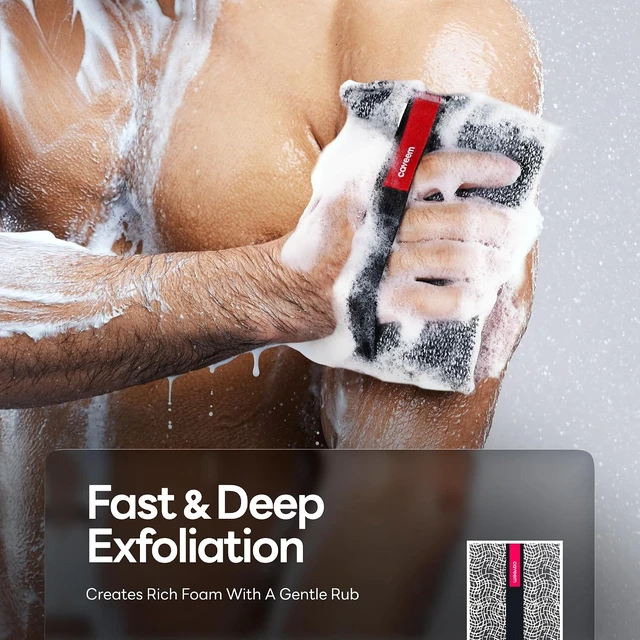 Alt view image 5 of 7 - Caveem Exfoliating Body Scrubber, Rough Exfoliation Body Exfoliator Sponge for Remove Dead Skin, Body Exfoliating Sponges, Bath and Body Exfoliate Buffer, Mens and Womens Sponge for Shower (2 Pack)