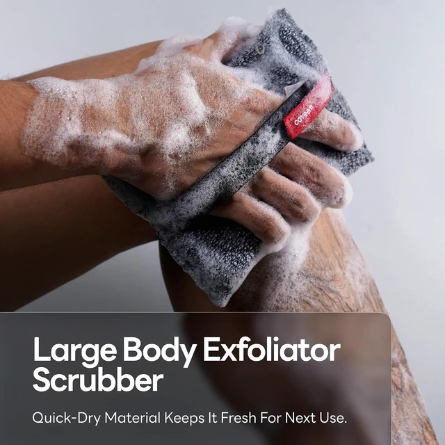 Alt view image 7 of 7 - Caveem Exfoliating Body Scrubber, Rough Exfoliation Body Exfoliator Sponge for Remove Dead Skin, Body Exfoliating Sponges, Bath and Body Exfoliate Buffer, Mens and Womens Sponge for Shower (2 Pack)