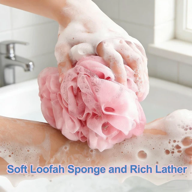 Alt view image 2 of 7 - Natural Luffa Body Scrubber Gentle Exfoliating Bath Sponge for Adults & Kids
