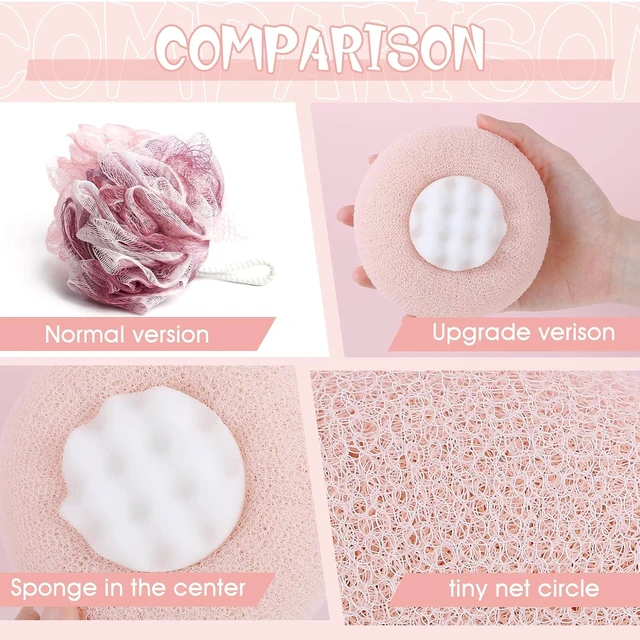 Alt view image 6 of 7 - Soft Sunflower Suction Cup Bath Exfoliating Sponge Ball Body Brush Mesh Cleaning Scrubber with Comfortable Non-Slip Handle
