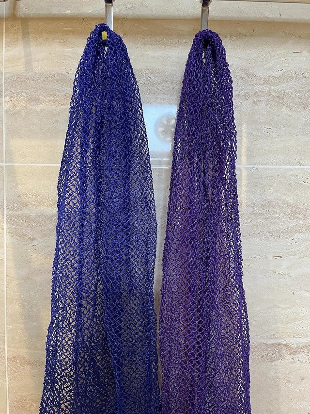 Alt view image 3 of 6 - Skin Smoother Shower Loofah, Long Exfoliating Bath Scrubber for Body and Back, African Net Sponge Set of 2