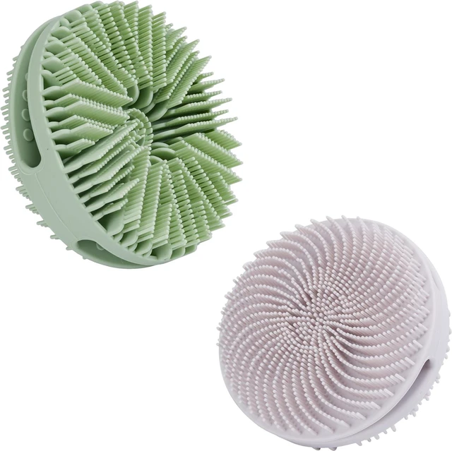 Main image of Easy Cleaning & Rich Lather, Soft Shower Loofah & Massager Brush for Sensitive Skin, Double Silicone Body Exfoliator Set
