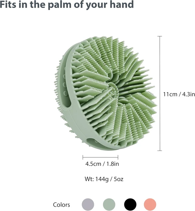 Alt view image 6 of 7 - Easy Cleaning & Rich Lather, Soft Shower Loofah & Massager Brush for Sensitive Skin, Double Silicone Body Exfoliator Set