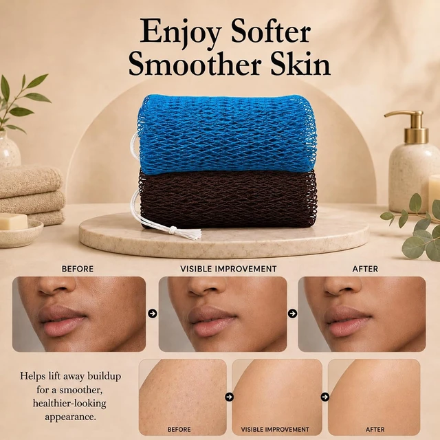 Alt view image 7 of 7 - African Net Body Scrubber Loofah Bath Sponge for Exfoliating Shower