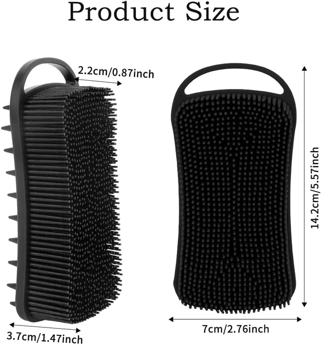 Alt view image 4 of 7 - Rich Lather, Easy Maintenance, Hair Scalp Massager Tool, Gentle Loofah for Bath & Shampoo, Dual-Purpose Exfoliating Shower Brush, Pair of Soft Silicone Body Scrubbers