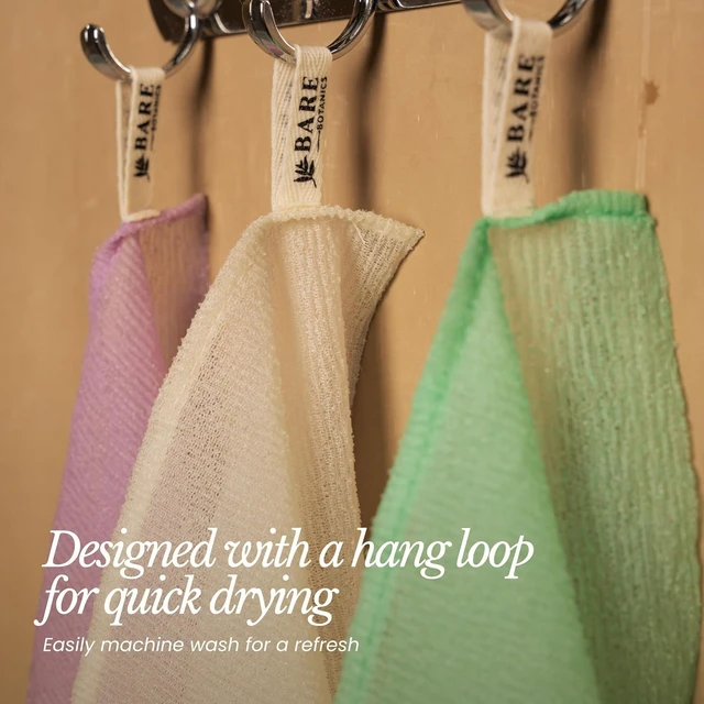 Alt view image 6 of 7 - Bare Botanics Set of Two White Exfoliating Body Scrubbing Towels