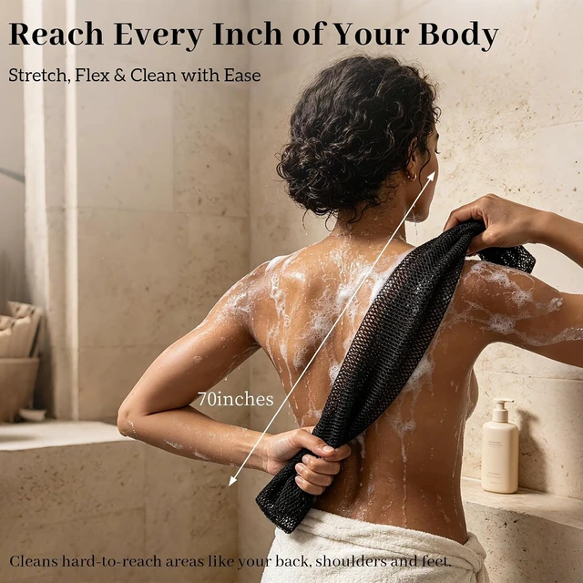 Alt view image 6 of 7 - Genuine African Net Sponge Body Back Exfoliating Loofah Scrubber