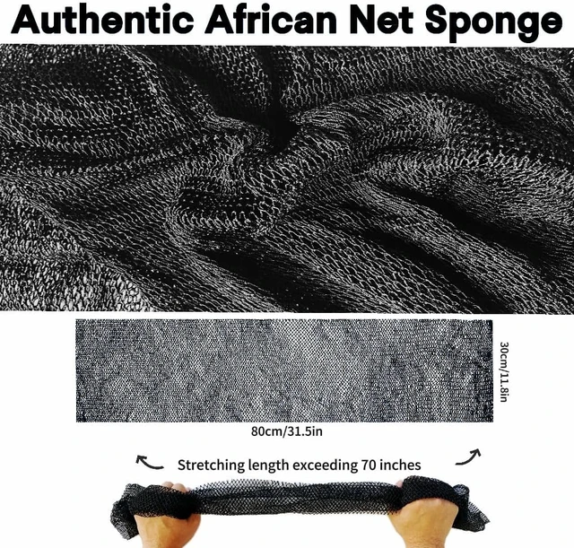 Alt view image 5 of 7 - Genuine African Net Sponge Body Back Exfoliating Loofah Scrubber