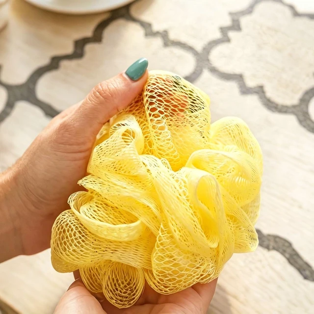 Alt view image 2 of 6 - Mini Loofah Sponge Mesh Shower Puff Bath Pouf with Hanging Loop Body Scrubber for Kids Women Men Travel Size