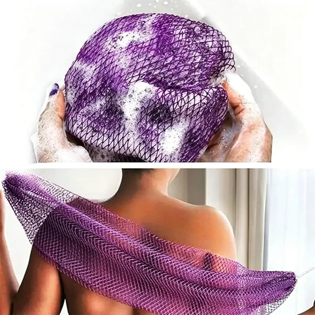 Alt view image 4 of 7 - Genuine African Net Sponge Exfoliating Back Scrubber Bath Loofah Gentle Body Washcloth for All Skin Types