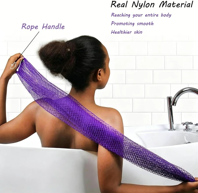 Alt view image 3 of 7 - Genuine African Net Sponge Exfoliating Back Scrubber Bath Loofah Gentle Body Washcloth for All Skin Types