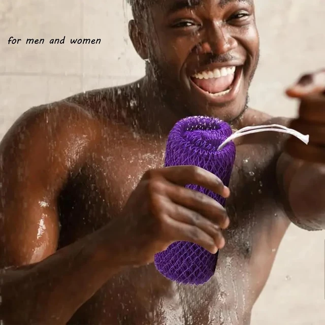 Alt view image 6 of 7 - Genuine African Net Sponge Exfoliating Back Scrubber Bath Loofah Gentle Body Washcloth for All Skin Types