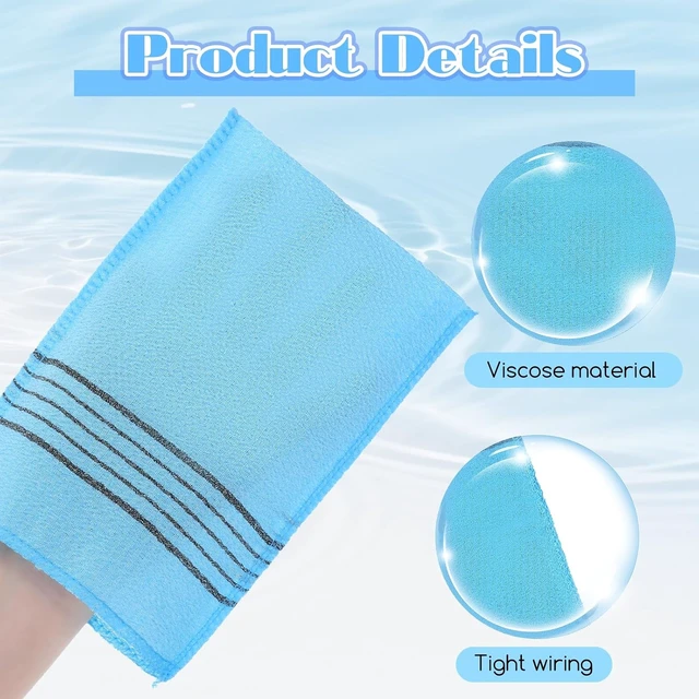 Alt view image 3 of 7 - Large Spa Gloves Set, Italy Towel Body Scrub Mitts for Dead Skin Removal, 6 PCS Korean Exfoliating Washcloths