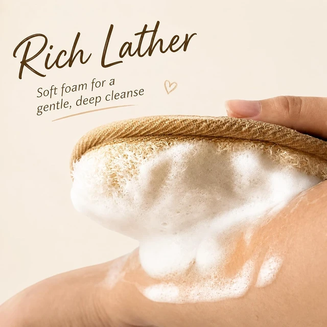 Alt view image 2 of 7 - Natural Loofah Body Exfoliator Sponge for Shower