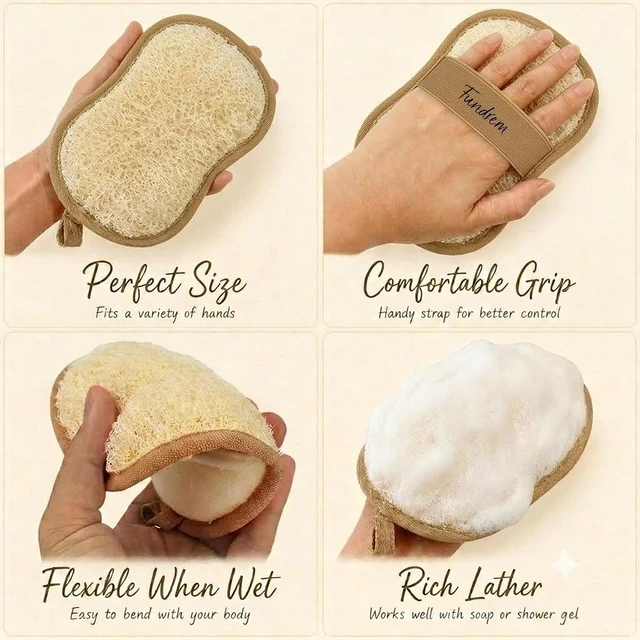Alt view image 3 of 7 - Natural Loofah Body Exfoliator Sponge for Shower