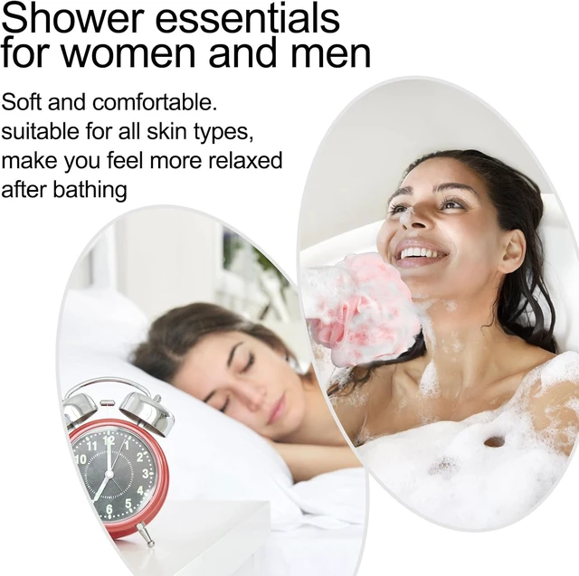 Alt view image 7 of 7 - Soft Exfoliating Body Scrubber for Shower, Mesh Bath Pouf Set