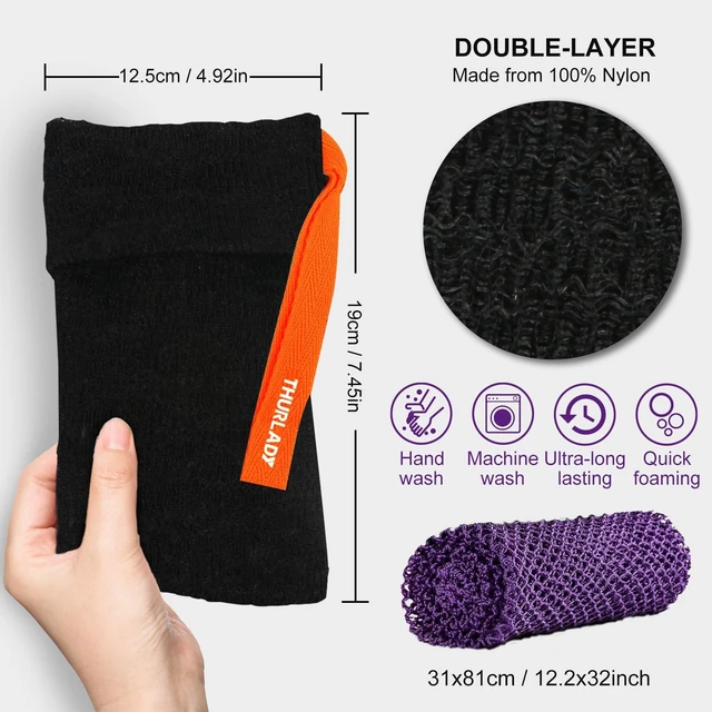 Alt view image 6 of 7 - Soap Bar Storage Pouches with African Exfoliating Net Sponge