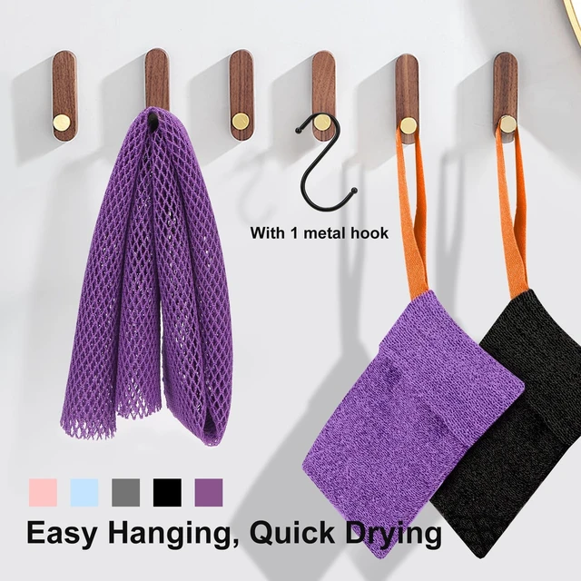 Alt view image 7 of 7 - Soap Bar Storage Pouches with African Exfoliating Net Sponge