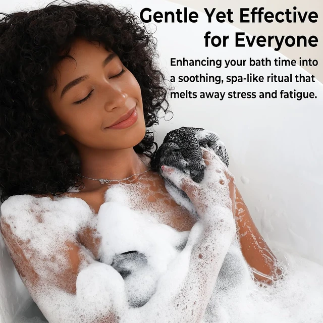 Alt view image 4 of 7 - Authentic African Net Sponge with Knots - Exfoliating Body Scrubber & Back Washcloth for Daily Shower Use