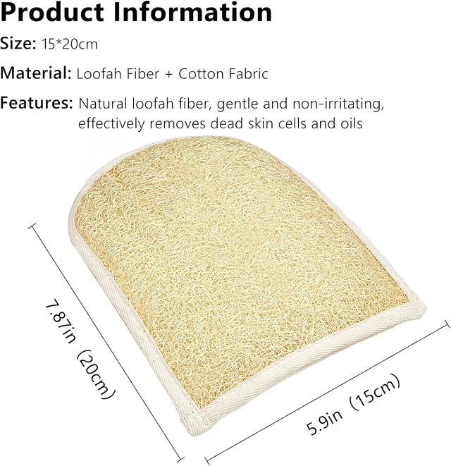 Alt view image 7 of 7 - Natural Egyptian Loofah Exfoliating Gloves for Face and Body Deep Cleansing Scrubber
