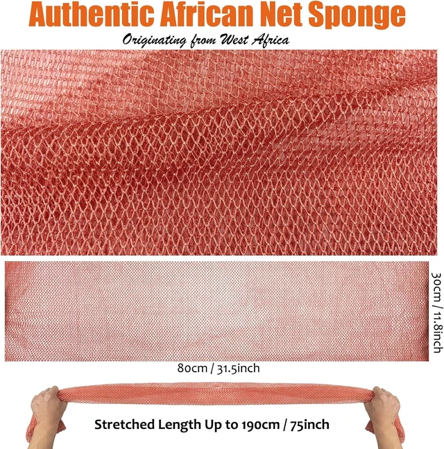 Alt view image 2 of 6 - Unifab Authentic African Net Sponge Exfoliating Bath Scrubber Wash Cloth Body Shower Loofah
