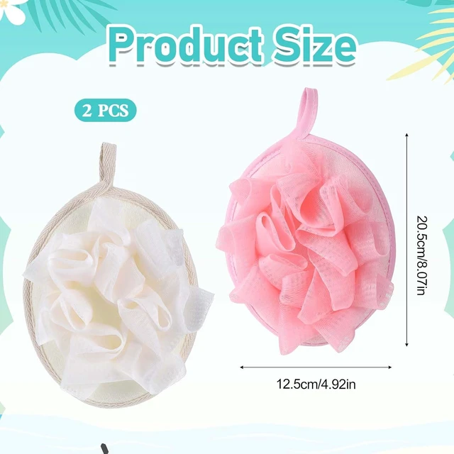 Alt view image 2 of 7 - Gentle Exfoliating Mesh Sponge for Sensitive Skin & Body Cleansing, Portable Mini Shower Puff with Elastic Strap