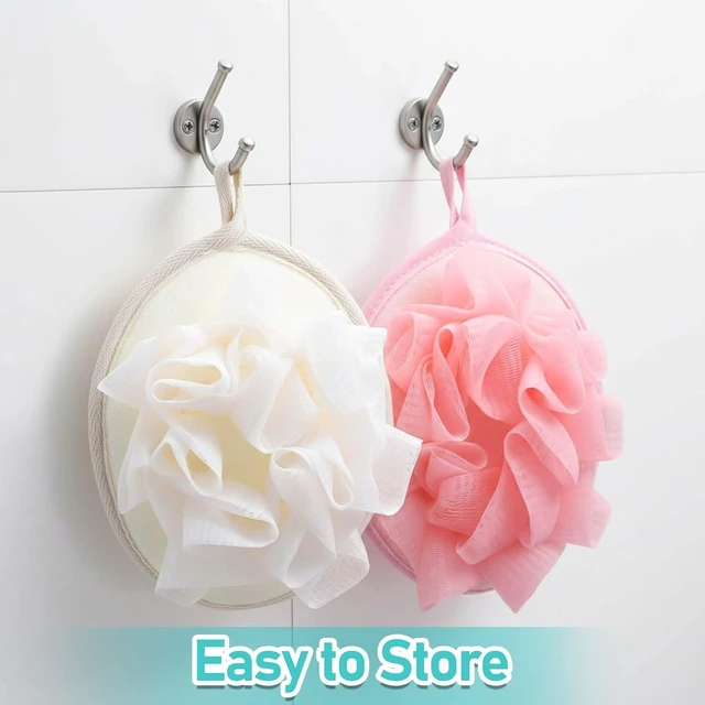 Alt view image 6 of 7 - Gentle Exfoliating Mesh Sponge for Sensitive Skin & Body Cleansing, Portable Mini Shower Puff with Elastic Strap