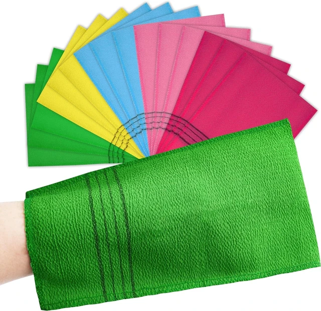 Main image of Removes Dirt and Grease, Korean Exfoliating Mitt Set for Gentle Body Scrubbing and Skin Cleansing