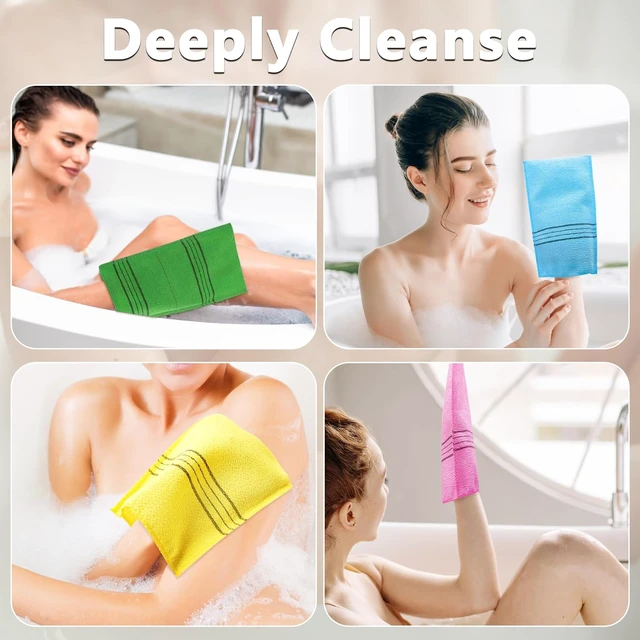 Alt view image 7 of 7 - Removes Dirt and Grease, Korean Exfoliating Mitt Set for Gentle Body Scrubbing and Skin Cleansing