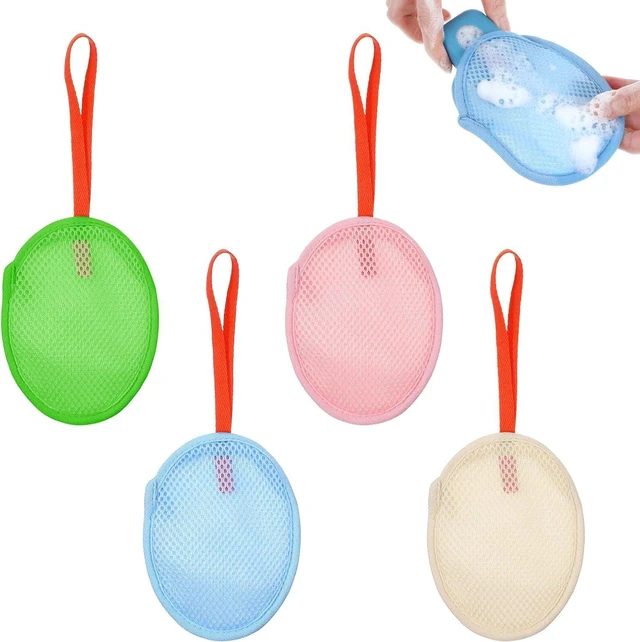 Main image of Mesh Soap Saver Pouch Bag Net for Bar Soap Loofah Exfoliating Shower Holder