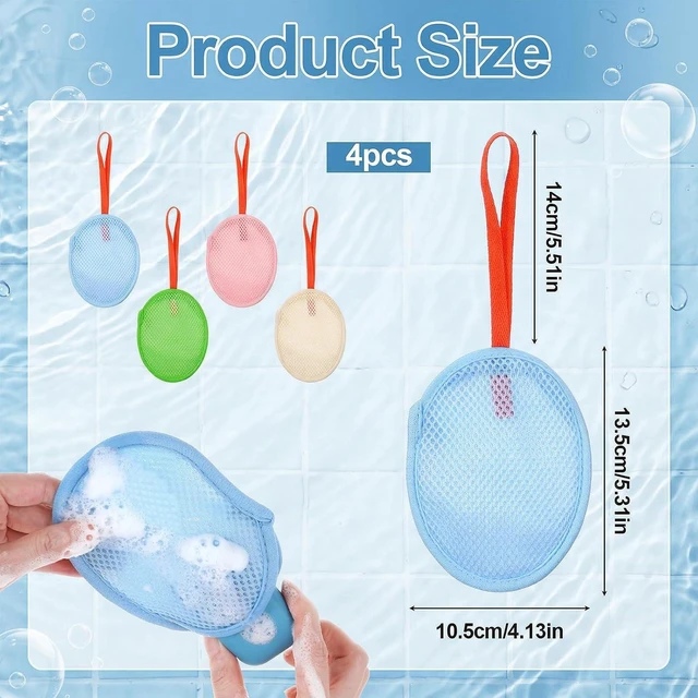 Alt view image 2 of 7 - Mesh Soap Saver Pouch Bag Net for Bar Soap Loofah Exfoliating Shower Holder