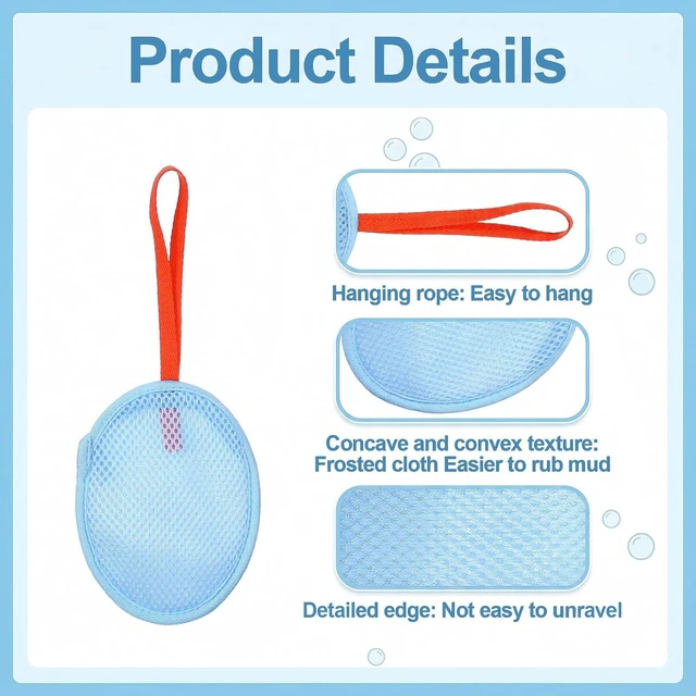 Alt view image 3 of 7 - Mesh Soap Saver Pouch Bag Net for Bar Soap Loofah Exfoliating Shower Holder