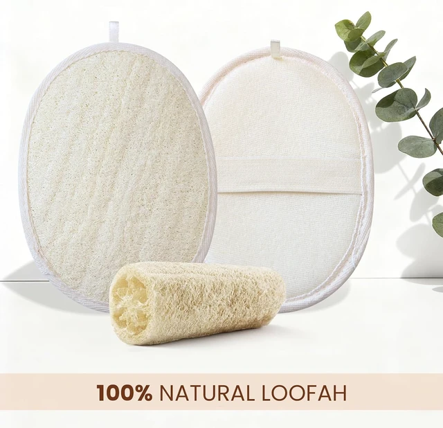 Alt view image 2 of 6 - Gentle Exfoliating Sponge for Face and Body Cleansing, Natural Luffa Body Scrubber for Shower and Bath