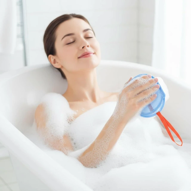 Alt view image 5 of 6 - Double Layer Foaming Soap Saver Pouches for Shower and Travel, Set of 4 Exfoliating Soap Mesh Bags