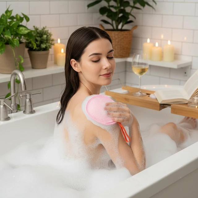 Alt view image 6 of 6 - Double Layer Foaming Soap Saver Pouches for Shower and Travel, Set of 4 Exfoliating Soap Mesh Bags