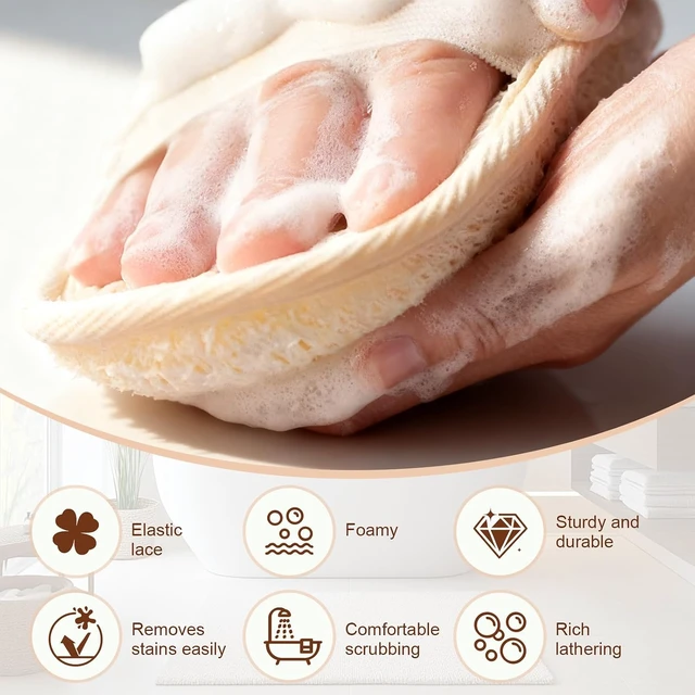 Alt view image 5 of 6 - Gentle Exfoliating Sponge for Face and Body Cleansing, Natural Luffa Body Scrubber for Shower and Bath