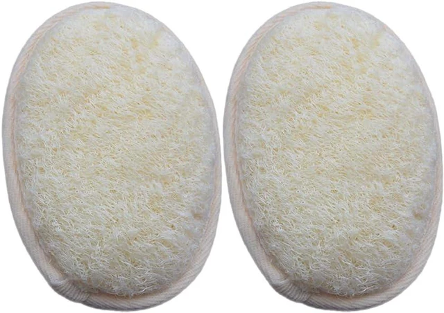 Main image of Gentle Scrubber for Men and Women Ideal for Shower Bath Spa, Dual Pack Natural Luffa and Terry Cloth Body Exfoliating Loofah Sponge