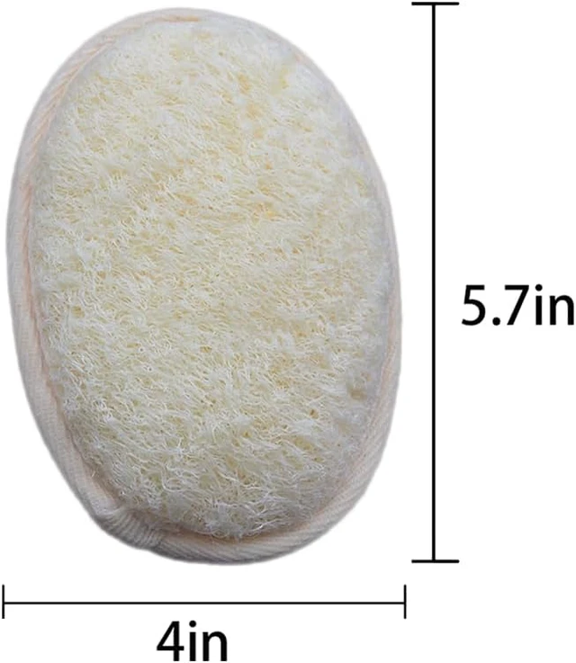Alt view image 2 of 7 - Gentle Scrubber for Men and Women Ideal for Shower Bath Spa, Dual Pack Natural Luffa and Terry Cloth Body Exfoliating Loofah Sponge