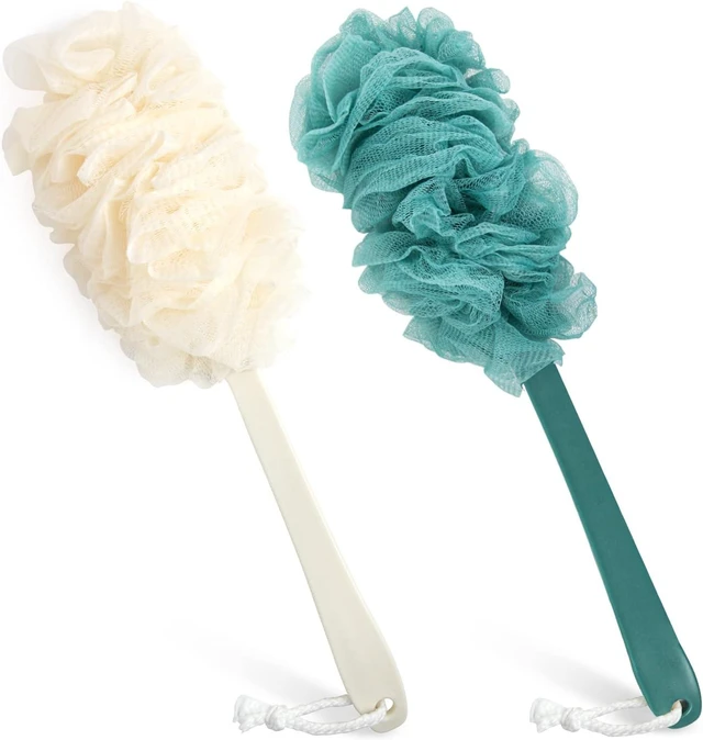 Main image of Back Scratcher Tool for Men and Women, Soft Exfoliating Bath Sponge Brush for Shower, 2Pack Long Handle Loofah Body Scrubber