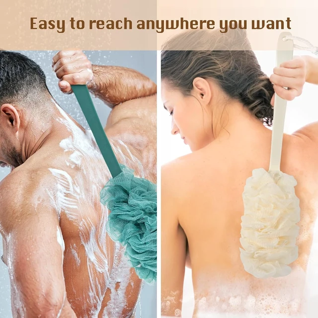 Alt view image 2 of 7 - Back Scratcher Tool for Men and Women, Soft Exfoliating Bath Sponge Brush for Shower, 2Pack Long Handle Loofah Body Scrubber