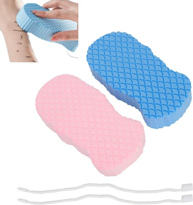Main image of Unisex Bath Accessory, Soft Shower Scrubber for Dead Skin Removal, Fish Scale Pattern Deep Cleansing Body Exfoliating Sponge with Lanyard