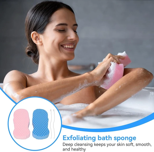 Alt view image 2 of 7 - Unisex Bath Accessory, Soft Shower Scrubber for Dead Skin Removal, Fish Scale Pattern Deep Cleansing Body Exfoliating Sponge with Lanyard