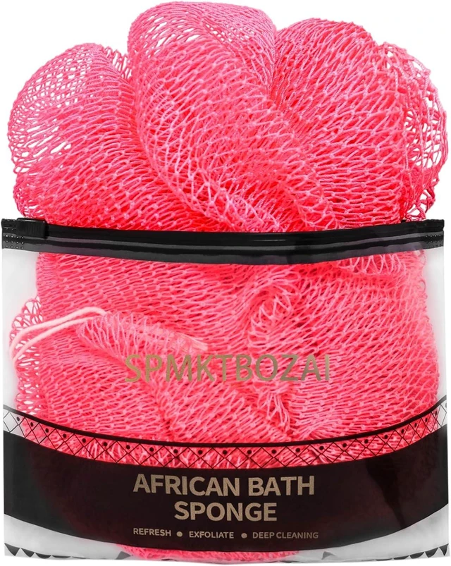 Main image of Bathing Care Accessory, Back Cleaning Washcloth for Shower, Exfoliating Loofah Body Scrubber, Genuine African Net Sponge
