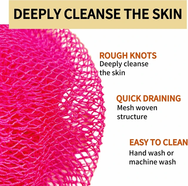 Alt view image 3 of 7 - Bathing Care Accessory, Back Cleaning Washcloth for Shower, Exfoliating Loofah Body Scrubber, Genuine African Net Sponge